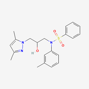 molecular formula C21H25N3O3S B6003231 N-[3-(3,5-dimethylpyrazol-1-yl)-2-hydroxypropyl]-N-(3-methylphenyl)benzenesulfonamide 