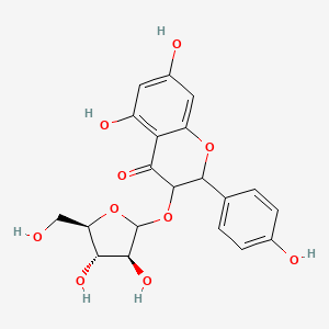 molecular formula C20H20O10 B600329 3-(((3S,4S,5R)-3,4-Dihydroxy-5-(hydroxymethyl)tetrahydrofuran-2-yl)oxy)-5,7-dihydroxy-2-(4-hydroxyphenyl)chroman-4-one CAS No. 724434-09-7