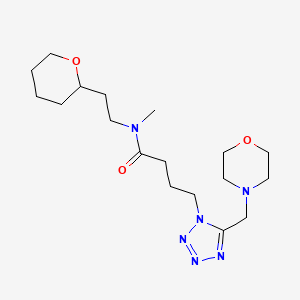 molecular formula C18H32N6O3 B6003382 N-methyl-4-[5-(morpholin-4-ylmethyl)tetrazol-1-yl]-N-[2-(oxan-2-yl)ethyl]butanamide 