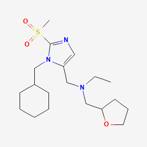 molecular formula C19H33N3O3S B6003419 N-[[3-(cyclohexylmethyl)-2-methylsulfonylimidazol-4-yl]methyl]-N-(oxolan-2-ylmethyl)ethanamine 
