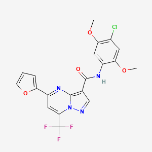 molecular formula C20H14ClF3N4O4 B6003482 N-(4-chloro-2,5-dimethoxyphenyl)-5-(furan-2-yl)-7-(trifluoromethyl)pyrazolo[1,5-a]pyrimidine-3-carboxamide 