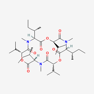 molecular formula C36H63N3O9 B600382 cyclo[DL-N(Me)Ile-D-OVal-N(Me)Ile-D-OVal-N(Me)Ile-D-OVal] CAS No. 2503-13-1