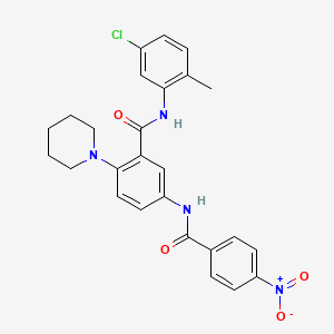 molecular formula C26H25ClN4O4 B6003875 N-(5-chloro-2-methylphenyl)-5-[(4-nitrobenzoyl)amino]-2-piperidin-1-ylbenzamide 