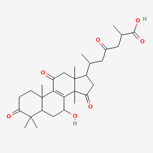 molecular formula C30H40O7 B600415 6-(7-Hydroxy-4,4,10,13,14-pentamethyl-3,11,15-trioxo-1,2,5,6,7,12,16,17-octahydrocyclopenta[a]phenanthren-17-yl)-2-methyl-4-oxoheptanoic acid CAS No. 108340-60-9
