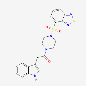 molecular formula C20H19N5O3S2 B6004274 1-[4-(2,1,3-benzothiadiazol-4-ylsulfonyl)piperazin-1-yl]-2-(1H-indol-3-yl)ethanone 