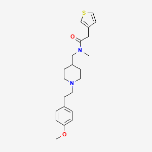 molecular formula C22H30N2O2S B6004495 N-[[1-[2-(4-methoxyphenyl)ethyl]piperidin-4-yl]methyl]-N-methyl-2-thiophen-3-ylacetamide 