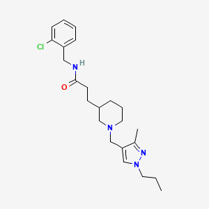 molecular formula C23H33ClN4O B6004622 N-[(2-chlorophenyl)methyl]-3-[1-[(3-methyl-1-propylpyrazol-4-yl)methyl]piperidin-3-yl]propanamide 
