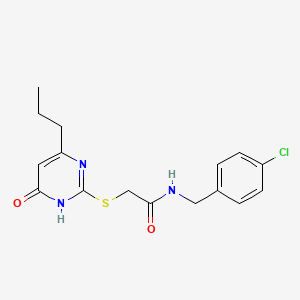 molecular formula C16H18ClN3O2S B6004744 N-[(4-chlorophenyl)methyl]-2-[(6-oxo-4-propyl-1H-pyrimidin-2-yl)sulfanyl]acetamide 