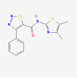 molecular formula C14H12N4OS2 B6004809 N-[(2Z)-4,5-dimethyl-1,3-thiazol-2(3H)-ylidene]-4-phenyl-1,2,3-thiadiazole-5-carboxamide 