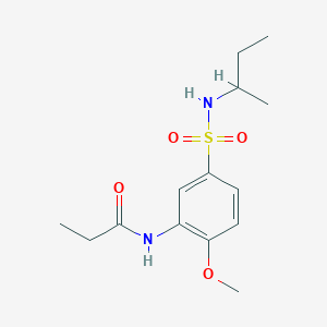molecular formula C14H22N2O4S B6004888 N-[5-(butan-2-ylsulfamoyl)-2-methoxyphenyl]propanamide 
