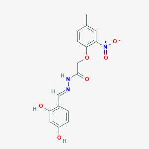 molecular formula C16H15N3O6 B6004924 N'-[(E)-(2,4-dihydroxyphenyl)methylidene]-2-(4-methyl-2-nitrophenoxy)acetohydrazide 