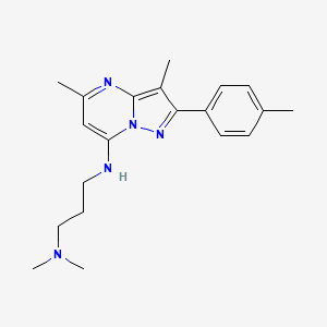 molecular formula C20H27N5 B6004975 N'-[3,5-dimethyl-2-(4-methylphenyl)pyrazolo[1,5-a]pyrimidin-7-yl]-N,N-dimethylpropane-1,3-diamine 