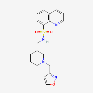 molecular formula C19H22N4O3S B6004983 N-[[1-(1,2-oxazol-3-ylmethyl)piperidin-3-yl]methyl]quinoline-8-sulfonamide 