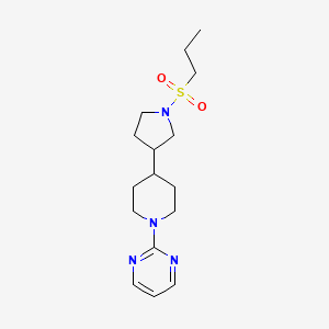 molecular formula C16H26N4O2S B6005071 2-[4-(1-Propylsulfonylpyrrolidin-3-yl)piperidin-1-yl]pyrimidine 