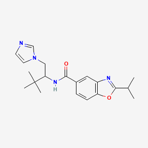 molecular formula C20H26N4O2 B6005135 N-(1-imidazol-1-yl-3,3-dimethylbutan-2-yl)-2-propan-2-yl-1,3-benzoxazole-5-carboxamide 