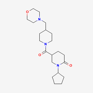 molecular formula C21H35N3O3 B6005261 1-Cyclopentyl-5-[4-(morpholin-4-ylmethyl)piperidine-1-carbonyl]piperidin-2-one 