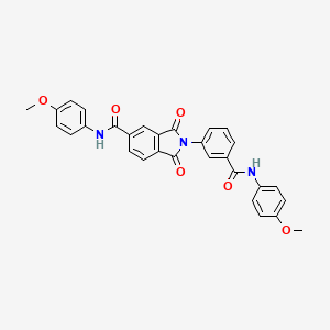 molecular formula C30H23N3O6 B6005301 N-(4-methoxyphenyl)-2-{3-[(4-methoxyphenyl)carbamoyl]phenyl}-1,3-dioxo-2,3-dihydro-1H-isoindole-5-carboxamide 