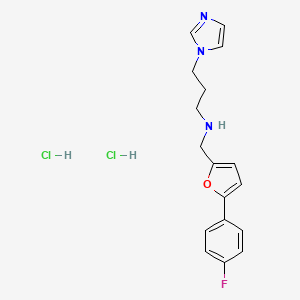 molecular formula C17H20Cl2FN3O B6005319 N-[[5-(4-fluorophenyl)furan-2-yl]methyl]-3-imidazol-1-ylpropan-1-amine;dihydrochloride 