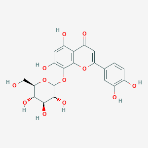 2-(3,4-Dihydroxyphenyl)-5,7-dihydroxy-8-(((3R,4S,5S,6R)-3,4,5-trihydroxy-6-(hydroxymethyl)tetrahydro-2H-pyran-2-yl)oxy)-4H-chromen-4-one