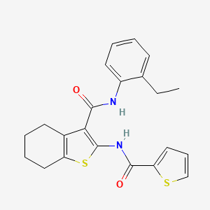 molecular formula C22H22N2O2S2 B6005681 N-(2-ETHYLPHENYL)-2-(THIOPHENE-2-AMIDO)-4,5,6,7-TETRAHYDRO-1-BENZOTHIOPHENE-3-CARBOXAMIDE 
