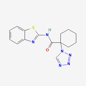 molecular formula C15H16N6OS B6005758 N-[(2E)-1,3-benzothiazol-2(3H)-ylidene]-1-(1H-tetrazol-1-yl)cyclohexanecarboxamide 