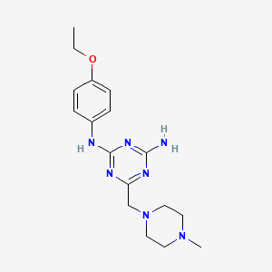 molecular formula C17H25N7O B6005773 N-(4-ethoxyphenyl)-6-[(4-methylpiperazin-1-yl)methyl]-1,3,5-triazine-2,4-diamine 