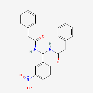 molecular formula C23H21N3O4 B6006106 N-{(3-nitrophenyl)[(phenylacetyl)amino]methyl}-2-phenylacetamide 