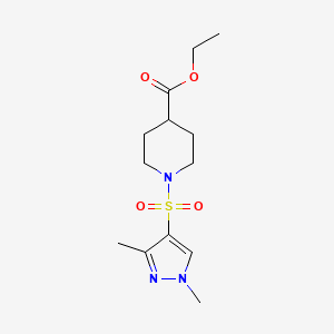 molecular formula C13H21N3O4S B6006226 ETHYL 1-[(1,3-DIMETHYL-1H-PYRAZOL-4-YL)SULFONYL]-4-PIPERIDINECARBOXYLATE 