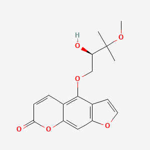 molecular formula C17H18O6 B600632 (+)-4-[(R)-2-Hydroxy-3-methoxy-3-methylbutoxy]-7H-furo[3,2-g][1]benzopyran-7-one CAS No. 52939-12-5