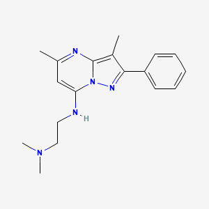 molecular formula C18H23N5 B6006412 N-[2-(dimethylamino)ethyl]-3,5-dimethyl-2-phenylpyrazolo[1,5-a]pyrimidin-7-amine 