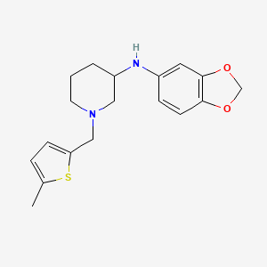 molecular formula C18H22N2O2S B6006445 N-(1,3-benzodioxol-5-yl)-1-[(5-methylthiophen-2-yl)methyl]piperidin-3-amine 