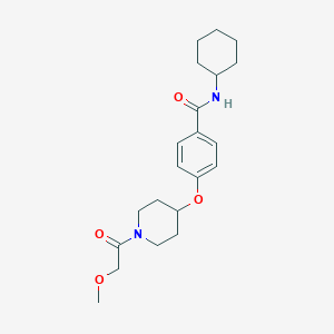 molecular formula C21H30N2O4 B6006494 N-cyclohexyl-4-[1-(2-methoxyacetyl)piperidin-4-yl]oxybenzamide 