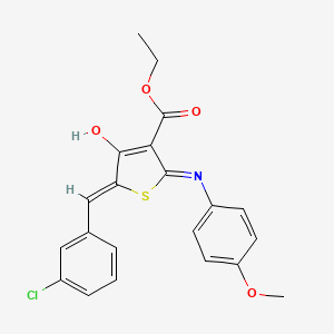 molecular formula C21H18ClNO4S B6006637 Ethyl (5Z)-5-[(3-chlorophenyl)methylidene]-2-[(4-methoxyphenyl)amino]-4-oxo-4,5-dihydrothiophene-3-carboxylate 