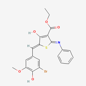 molecular formula C21H18BrNO5S B6006787 ETHYL (5Z)-5-[(3-BROMO-4-HYDROXY-5-METHOXYPHENYL)METHYLIDENE]-4-OXO-2-(PHENYLAMINO)-4,5-DIHYDROTHIOPHENE-3-CARBOXYLATE 