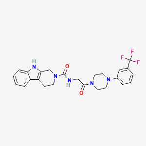 molecular formula C25H26F3N5O2 B6006808 N-(2-oxo-2-{4-[3-(trifluoromethyl)phenyl]piperazin-1-yl}ethyl)-1,3,4,9-tetrahydro-2H-beta-carboline-2-carboxamide 