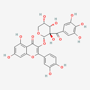 2-(3,4-Dihydroxyphenyl)-5,7-dihydroxy-3-(((2S,3R,4S,5S)-3,4,5-trihydroxy-3-(3,4,5-trihydroxybenzoyl)tetrahydro-2H-pyran-2-yl)oxy)-4H-chromen-4-one