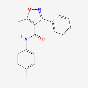 molecular formula C17H13IN2O2 B6007175 N-(4-iodophenyl)-5-methyl-3-phenyl-1,2-oxazole-4-carboxamide 