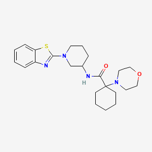 molecular formula C23H32N4O2S B6007391 N-[1-(1,3-benzothiazol-2-yl)piperidin-3-yl]-1-morpholin-4-ylcyclohexane-1-carboxamide 