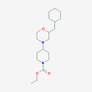 molecular formula C19H34N2O3 B6007659 ethyl 4-[2-(cyclohexylmethyl)morpholin-4-yl]piperidine-1-carboxylate 