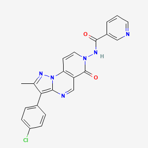 N-[3-(4-chlorophenyl)-2-methyl-6-oxopyrazolo[1,5-a]pyrido[3,4-e]pyrimidin-7(6H)-yl]nicotinamide