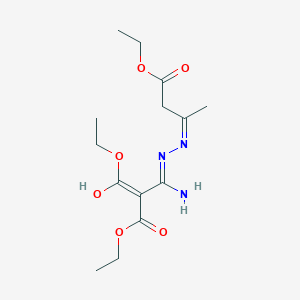 molecular formula C14H23N3O6 B6007715 DIETHYL 2-(AMINO{2-[(Z)-3-ETHOXY-1-METHYL-3-OXOPROPYLIDENE]HYDRAZINO}METHYLENE)MALONATE 