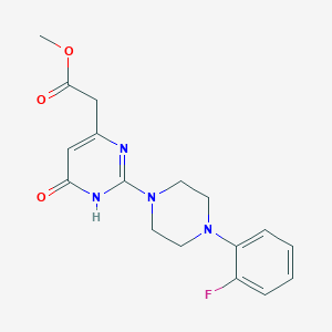 molecular formula C17H19FN4O3 B6007716 Methyl {2-[4-(2-fluorophenyl)piperazin-1-yl]-6-hydroxypyrimidin-4-yl}acetate 