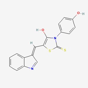 molecular formula C18H12N2O2S2 B6007766 3-(4-hydroxyphenyl)-5-(1H-indol-3-ylmethylene)-2-thioxo-1,3-thiazolidin-4-one CAS No. 5773-64-8