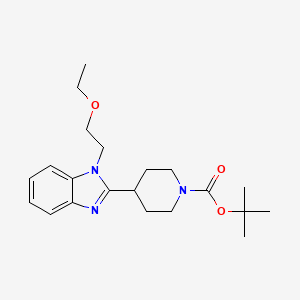 molecular formula C21H31N3O3 B600801 tert-Butyl 4-(1-(2-ethoxyethyl)-1H-benzo[d]imidazol-2-yl)piperidine-1-carboxylate CAS No. 1181267-36-6