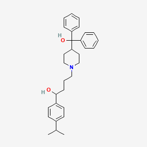 4-[4-[Hydroxy(diphenyl)methyl]piperidin-1-yl]-1-(4-propan-2-ylphenyl)butan-1-ol