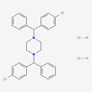 molecular formula C30H28Cl2N2. 2 HCl B600811 1,4-Bis[(4-chlorophenyl)phenylmethyl]piperazine dihydrochloride CAS No. 856841-95-7