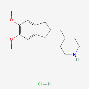 molecular formula C17H26ClNO2 B600813 5,6-Dimethoxy-2-[(4-piperidyl)methyl]indane Hydrochloride CAS No. 1034439-43-4
