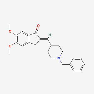 molecular formula C24H27NO3 B600814 2-((1-Benzylpiperidin-4-yl)methylene)-5,6-dimethoxy-2,3-dihydro-1H-inden-1-one CAS No. 120014-07-5