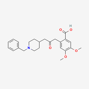molecular formula C24H29NO5 B600815 2-(3-(1-苄基哌啶-4-基)-2-氧代丙基)-4,5-二甲氧基苯甲酸 CAS No. 197010-25-6