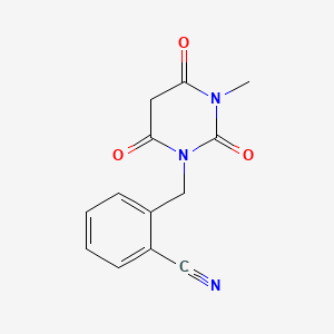 molecular formula C13H11N3O3 B600827 2-[(3-Methyl-2,4,6-trioxo-1,3-diazinan-1-yl)methyl]benzonitrile CAS No. 1246610-72-9